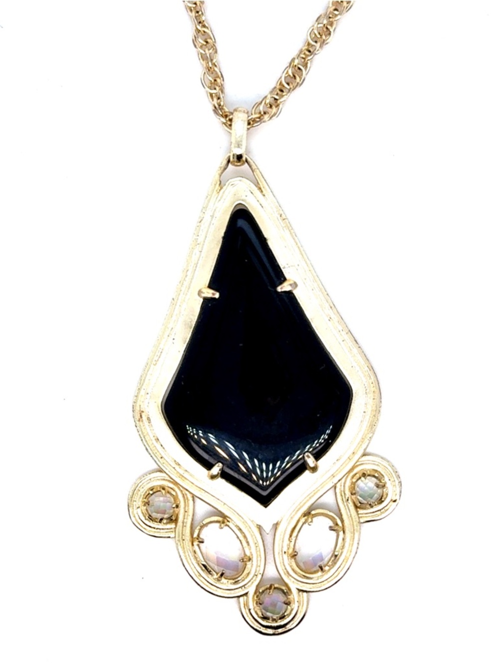 Kendra Scott‎ Gold Black & Iridescent Stones Teresa Necklace